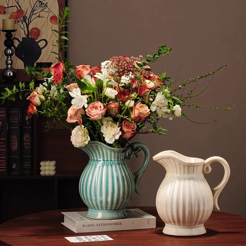 

Ceramics Vase Nordic Elegant Vase Kitchen Table Decoration Pottery Flower Bottle Living Room Aesthetic Ornaments Ceramic Items