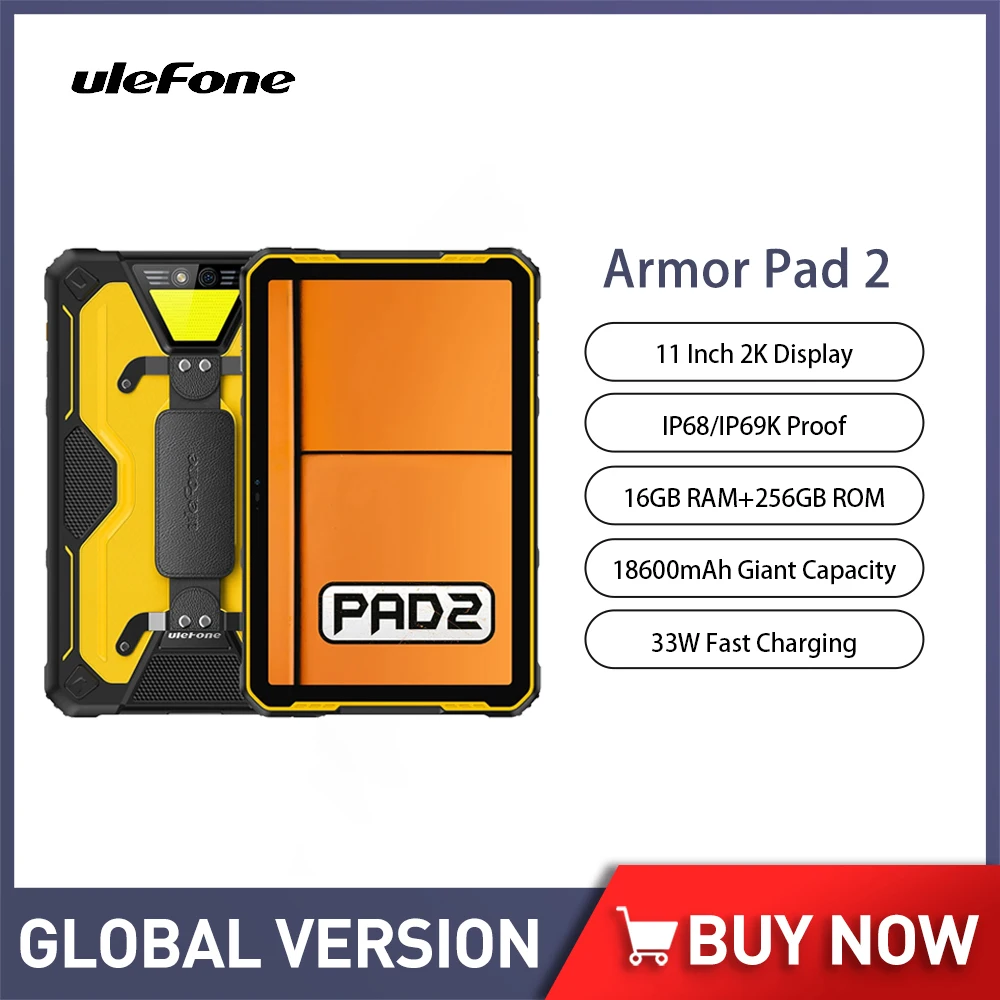 ulefone armor pad tablet robusto 11 polegada 2k ate 16gb de ram 256gb de rom ip68 ip69k telefone 18600mah android 13 4g pc 01