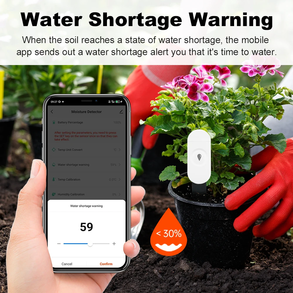 Tuya Zigbee Samrt Tester di temperatura e umidità del suolo Misuratore di monitoraggio Termoigrometro Rilevatore di irrigazione per automazione del giardino
