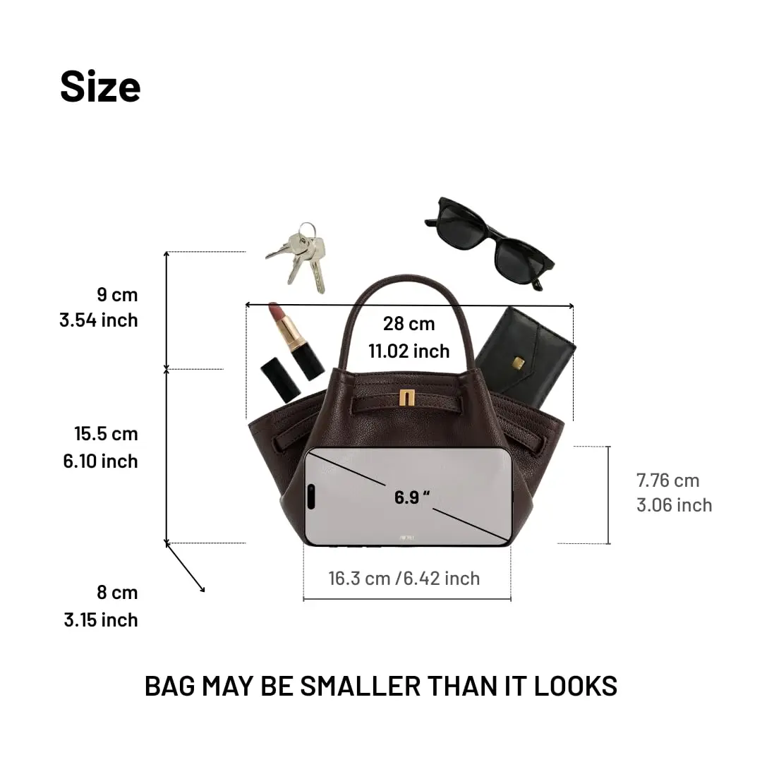 

JW PEI Women’s Mini Dark brown Crossbody Handbag Vegan Leather Brown Dumpling Tote Bag High-Quality for Trendy Outings