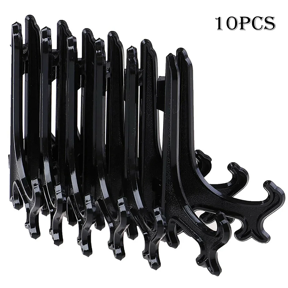 Display Stand Plate Holder Home 10pcs/set Art Black/transparent Collapsible Easy Storage Foldable Photo Plastic