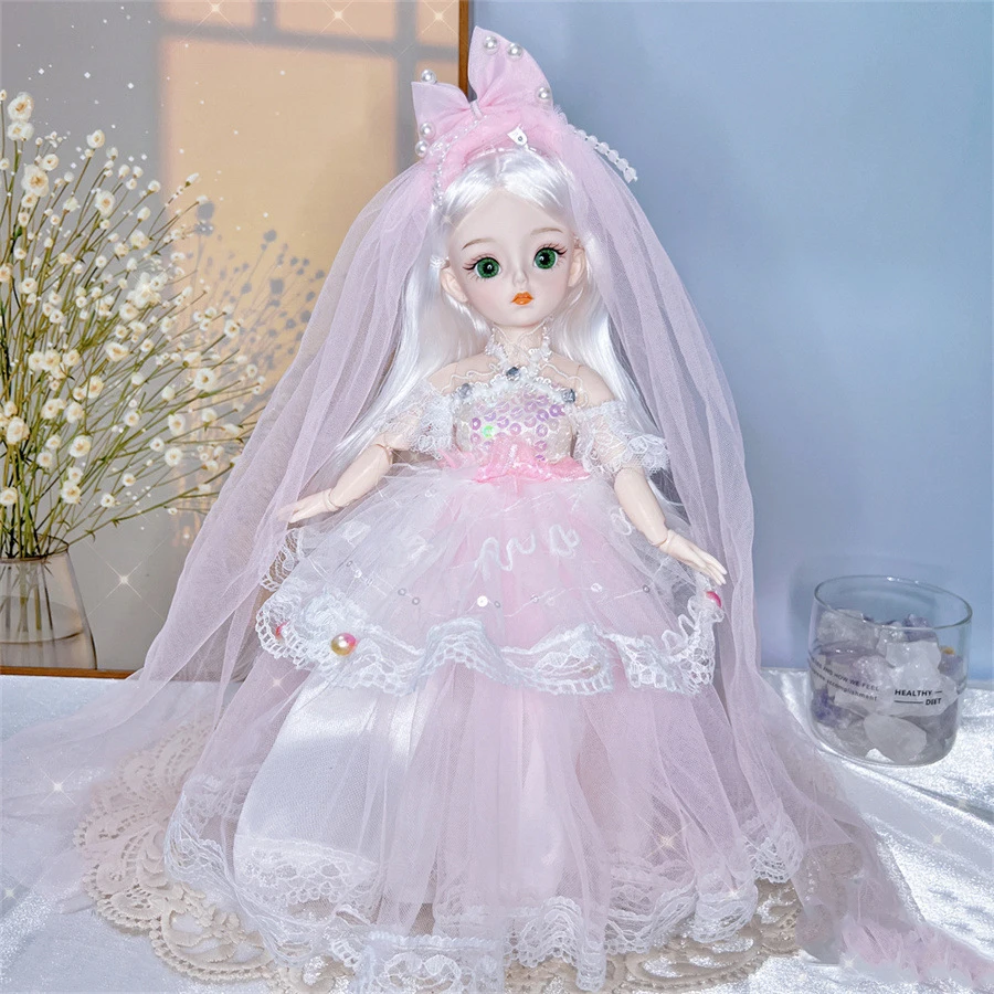 Bonecas e roupas bjd com múltiplas articulações móveis 30cm 1/6 3d simulado olho dobradiça boneca menina diy vestir-se brinquedo de presente de aniversário