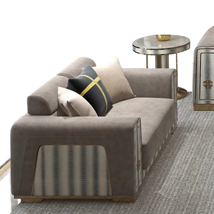#High End Custom Modern Style Fabric Sofa Set Luxury Italian Design Sectional Convertible Velvet Sofa 1+2+3 Apartment Basement