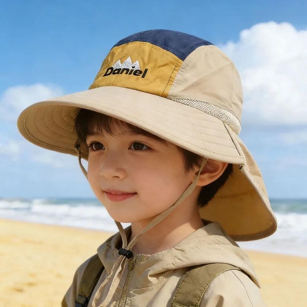 New Wide Brim Outdoor Sports Hat Quick Dry Neck Cover Fishing Bucket Hat Breathable UV Protection Sun Protected Cap Outdoor Use