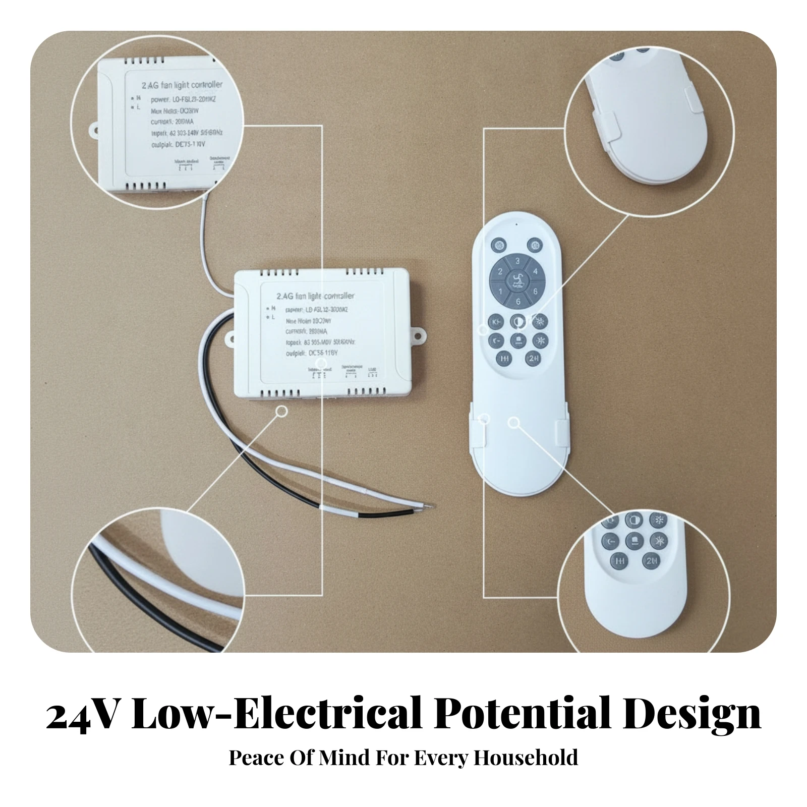 Home Accessory Wired Ceiling Fan Light Controller Control Ceiling Fan Controller Set Easy Installation Plastic