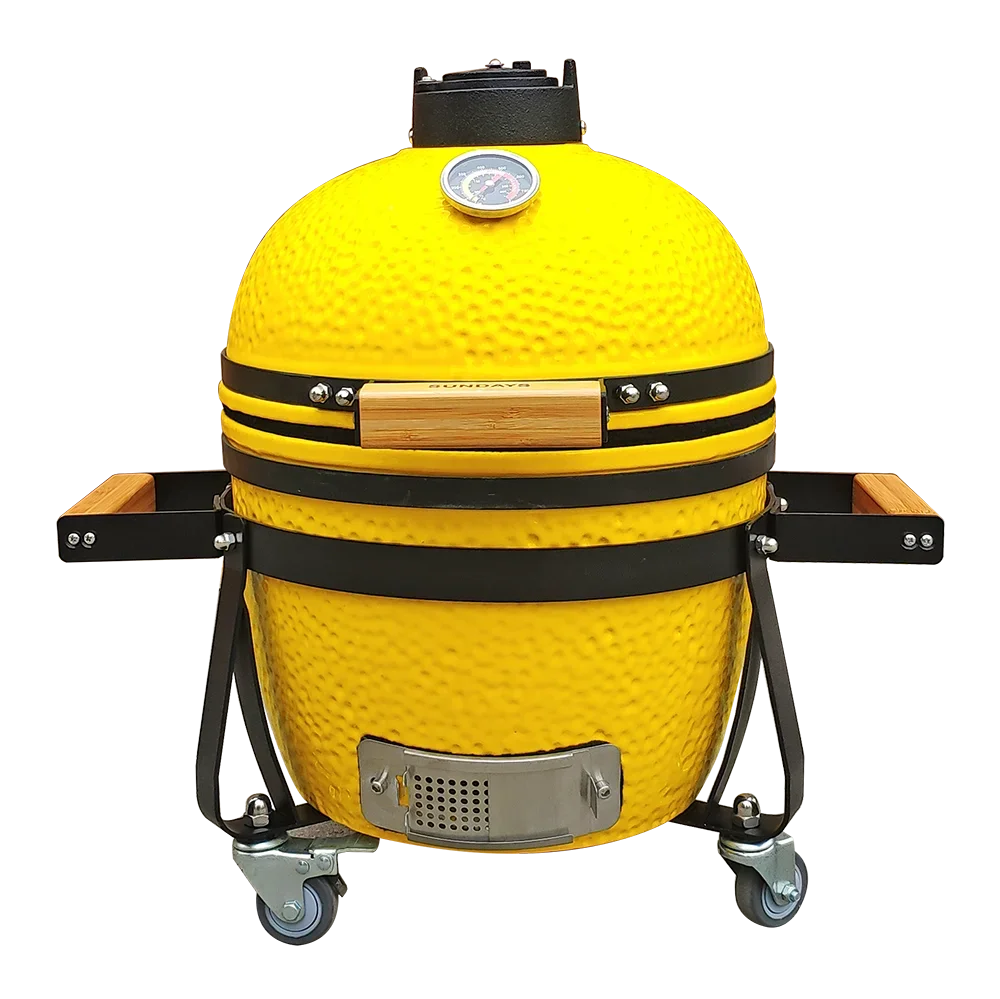 Auplex 14 Inch Portable Ceramic Big EGG Kamado Outdoor Cooking Smoker Kitchen Charcoal BBQ Grill