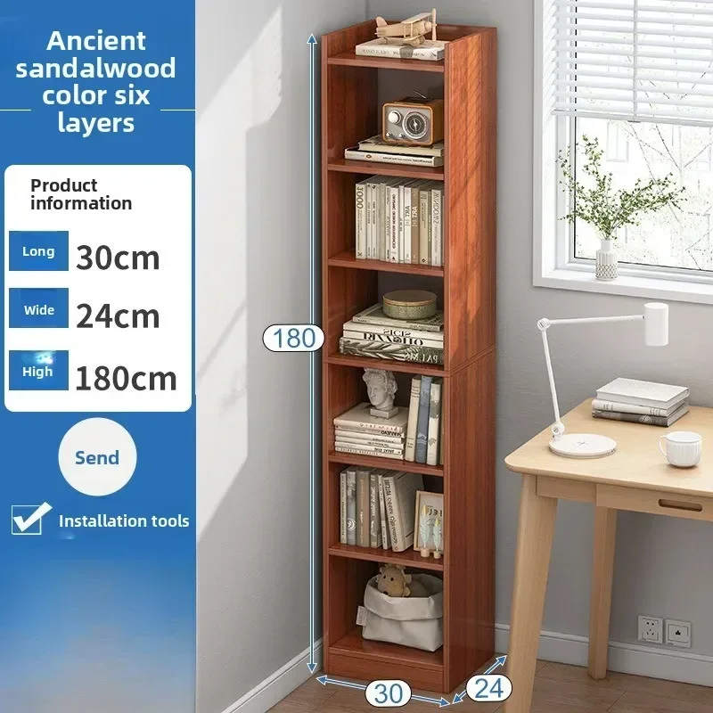 Living Room Bookcase Storage Rack Living Room Storage Cabinet Easy Assembly Floor Standing Multi Tier Slim Depth Storage Cabinet
