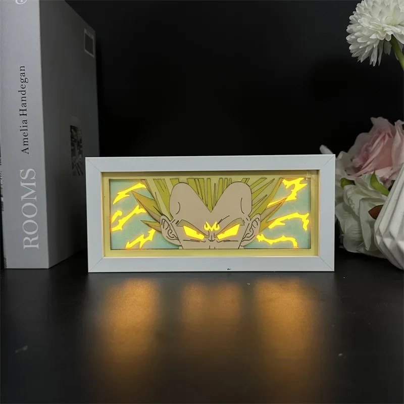 Cartoon Anime Dragon Ball Multi Color Paper Carving Lamp LED Photo Frame Drawing Desktop Ornament USB Night Light Birthday Gift