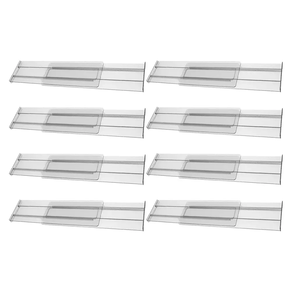 ตัวแบ่งลิ้นชักแบบใสปรับได้ 8 ชิ้น สำหรับจัดระเบียบถุงเท้า ชุดชั้นใน ตู้เสื้อผ้า จัดเก็บของใช้ในบ้าน ตัวแบ่งลิ้นชักแบบลึก