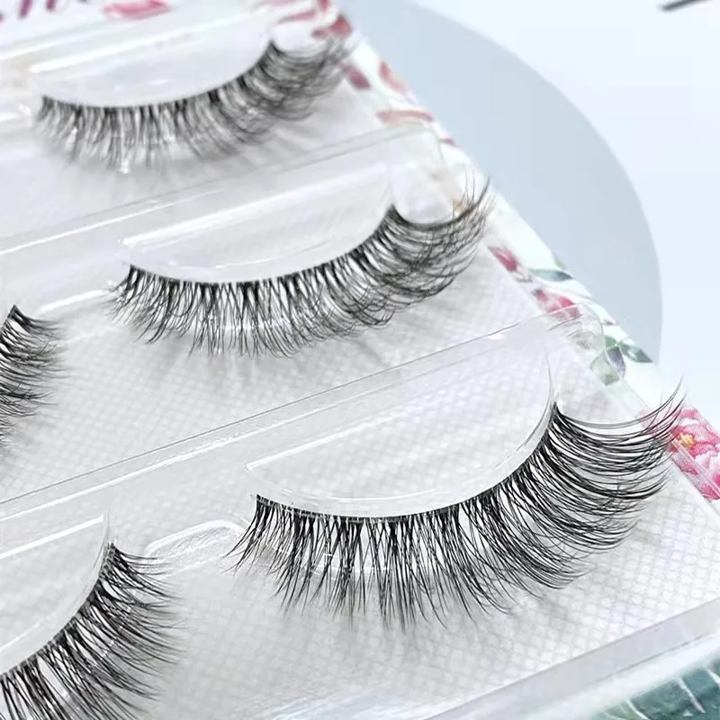 New wholesale faux 3d Mink Eyelashes 3/5pairs lashes invisible band mink lashes reusable false eyelashes Makeup beauty in Bulk