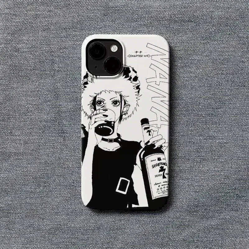 

Cartoon Black And White Comic Drinking Cool Nana Phone Case for iPhone 17 16 15 14 13 12 11 Pro Max Plus Slim Shockproof Cover