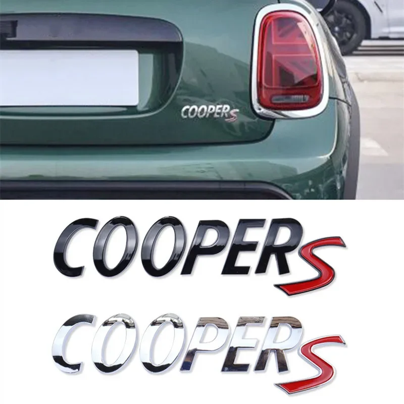 3D Black Chrome Letters Car Rear Trunk Front Grille Emblem Badge Sticker Styling Accessories For Mini Cooper S R56 R53 R60 F56