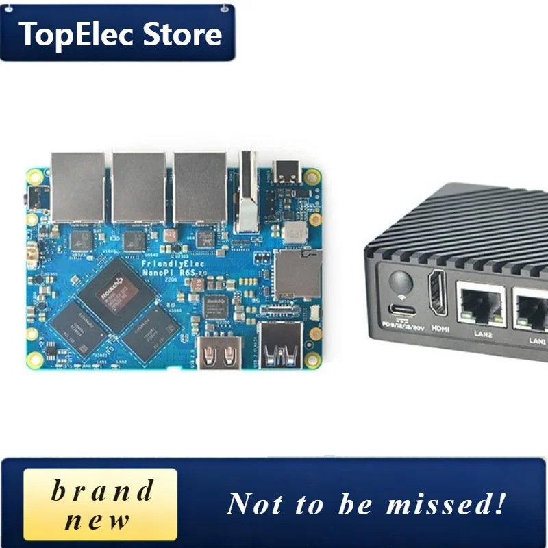 TopElec Friendly NanoPi R6S Router RK3588S Cortex-A76, 8GB DDR4 32GB EMMc 2.5G Eth Ubuntu Debian, FriendlyWrt , Android GPU VPU