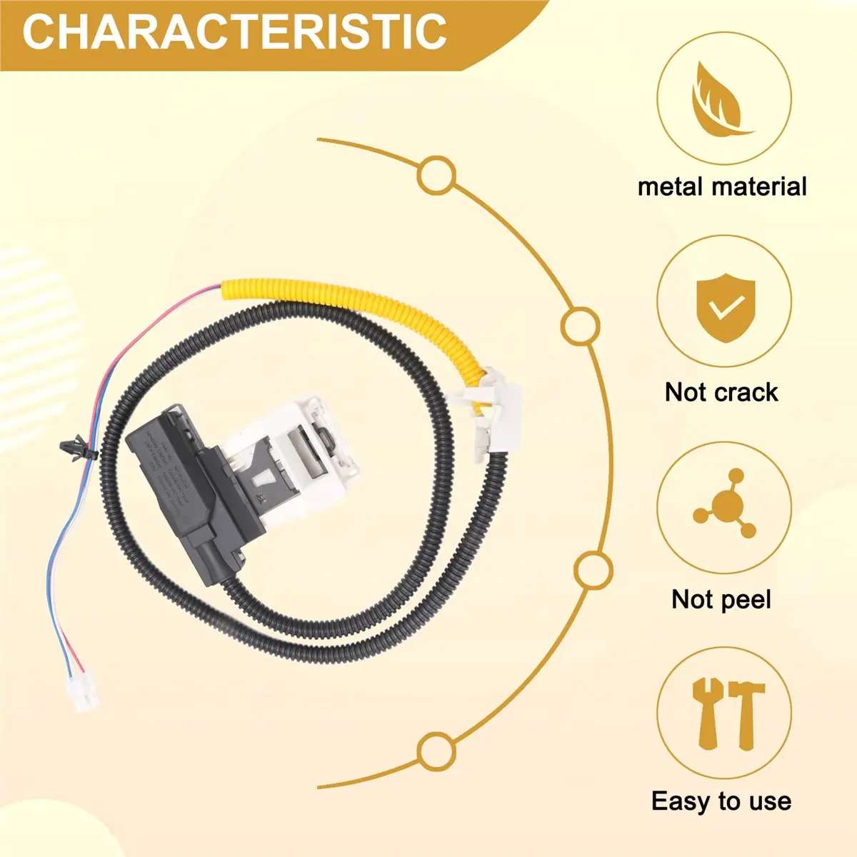 HGHO W11307244 W10682535 Washer Lid Lock Switch Replacement(3 Wires) Fit for ,Washing Machine Lid DoorLatch Assembly