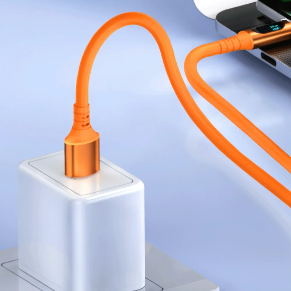 240W Power Display Fast Charging Cable Type C Interface Braided Cord For Mobile Devices Laptop Fast Charger Cable
