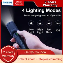 Philips SFL6168 Portable Flashlight Optical Zoom Flashlights Mizi USB-C Rechargeable Camping Lights