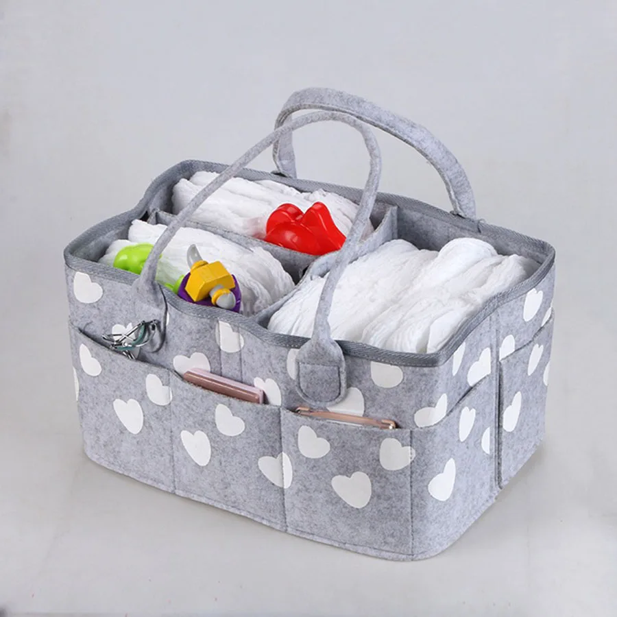 Borsa portaoggetti portatile per organizer per pannolini per bambini per fasciatoio e contenitori portaoggetti essenziali per la cameretta dell'auto