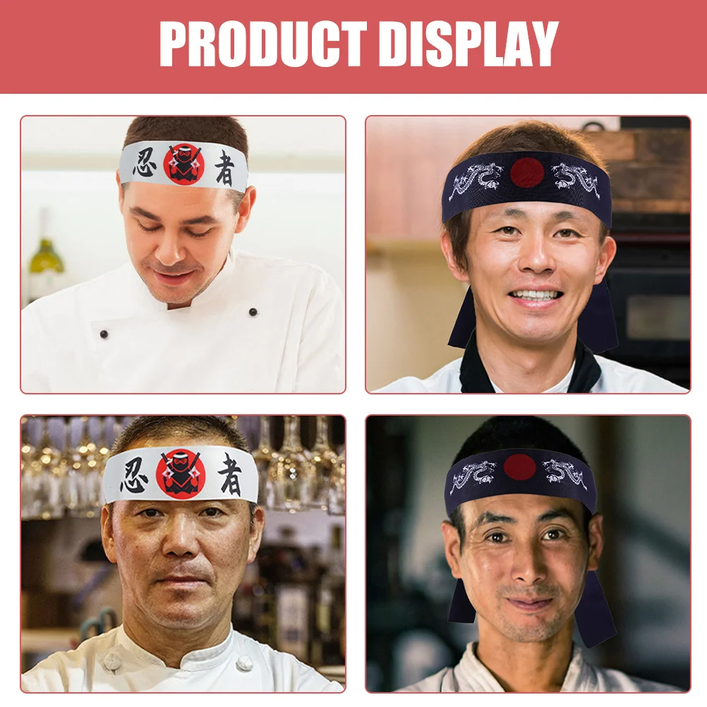 3 stücke Japanische Hachimaki Für Chef Outfit Männer Frauen Karate Sushi Chef Kostüm Party Cosplay Karate Stirnbänder Zubehör