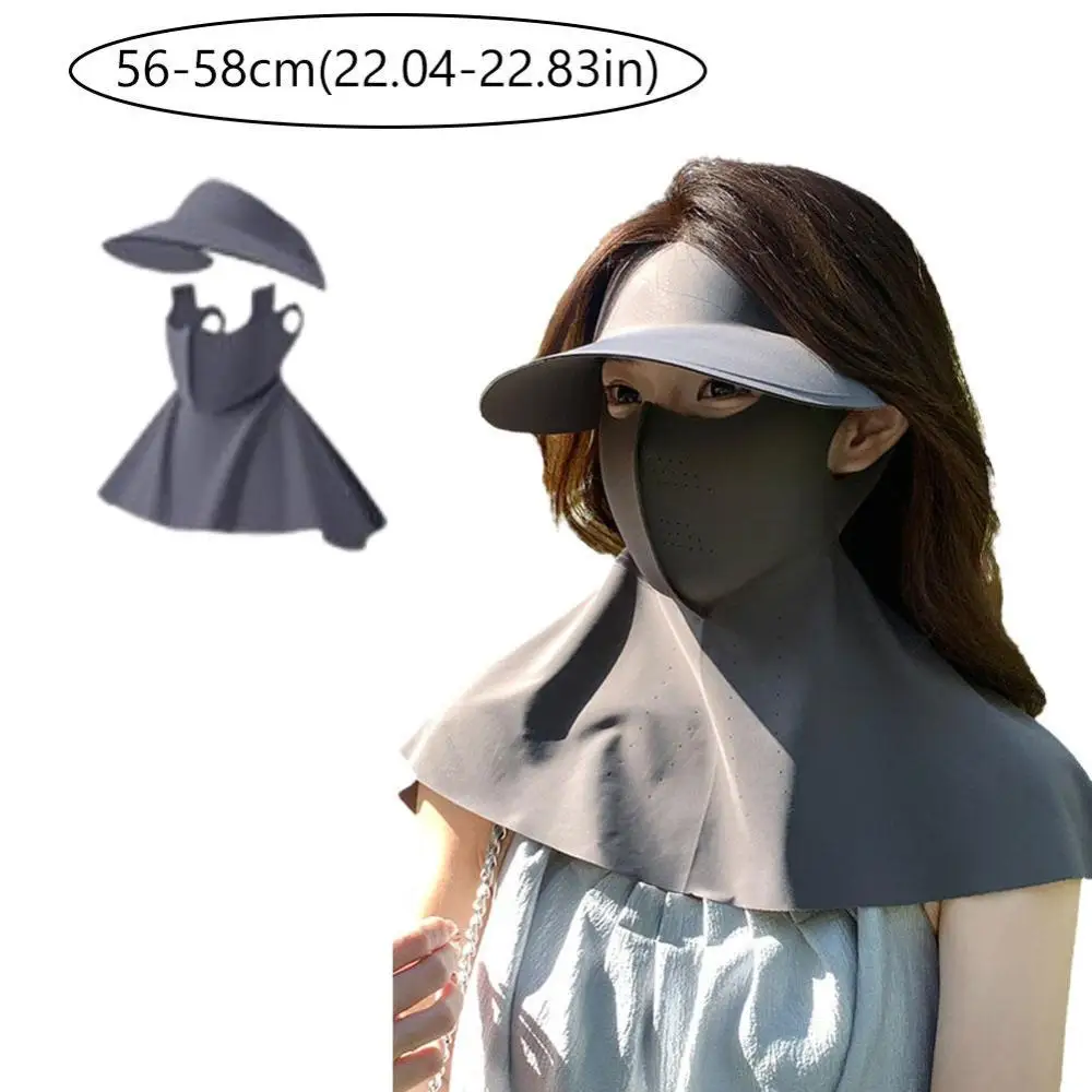

Summer Cycling Mask Cover Full Face Ice Silk Breathable Cotton Mask Riding Non Trace Hat Ice Silk Face Gini