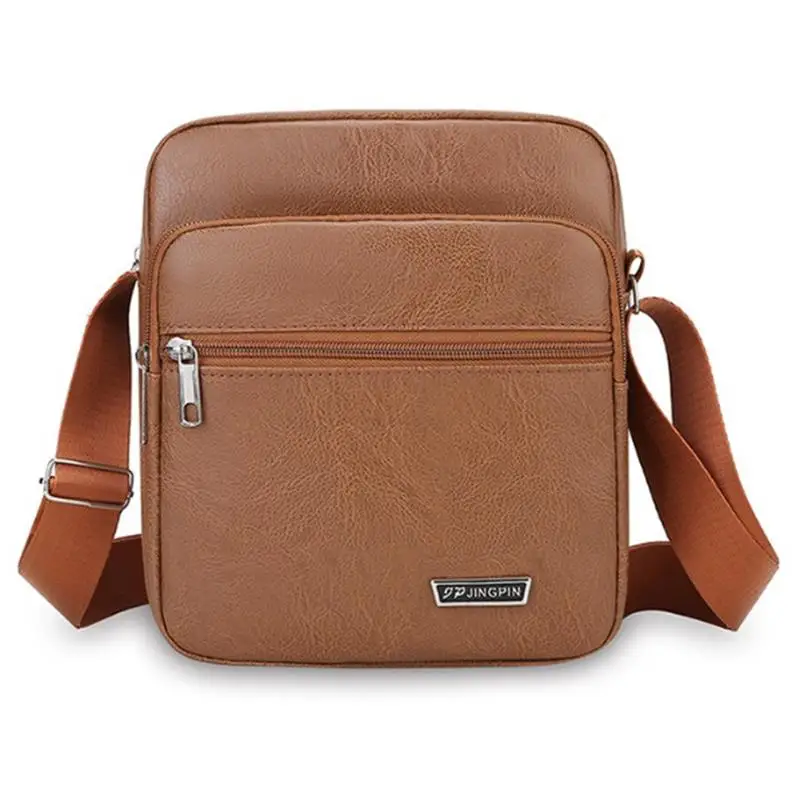 

Мужская сумка через плечо из искусственной кожи, повседневная водонепроницаемая сумка с карманом на молнии, модная дорожная мужская сумка через плечо