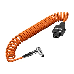 ZGCINE DT-LM D-TAP to LEMO 2Pin Male Power Cable 60cm Stretchable Length Replacement for Select RED ARRI Sony Camera