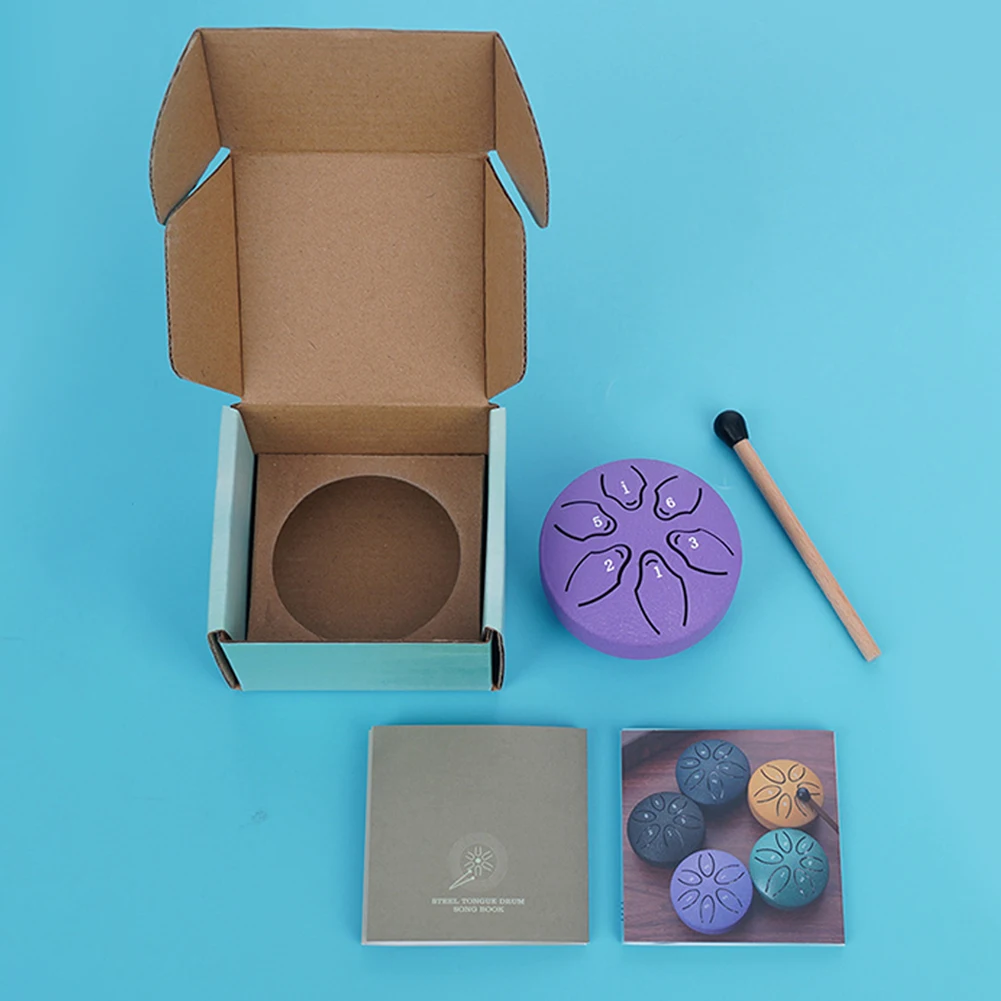 3 Inches 6 Notes Rain Drum for Outside Rain Drum Instrument Mini Handpan Drum for Yoga Meditation Unique Gift