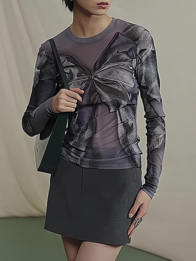 

Весна 2024: Женская базовая футболка с высокой эластичностью и принтом в виде узлов, в корейском стиле, для повседневной носки и офиса