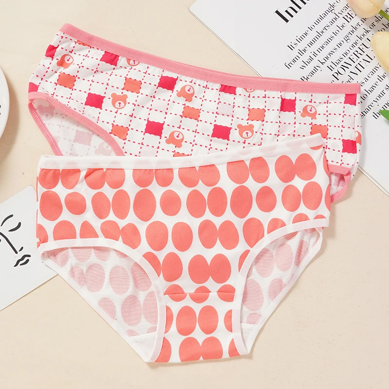 M-XL Women\'s Cotton Breathable Underwear Girls Cute Sweet Print Briefs Mid Waist Seamless Underpants Panties Female Lingerie