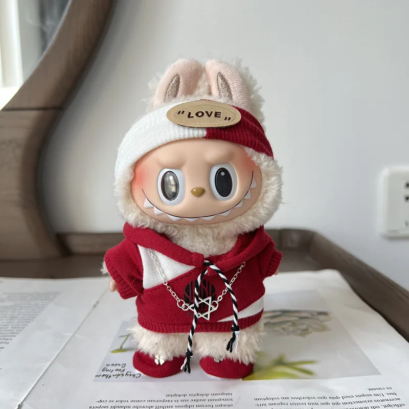 

Doll'S Clothes Outfit Accessories for 15-17cm Labubu College Style Shirt Sweet Cool Style Leather Skirt Camera Shoes Clothing