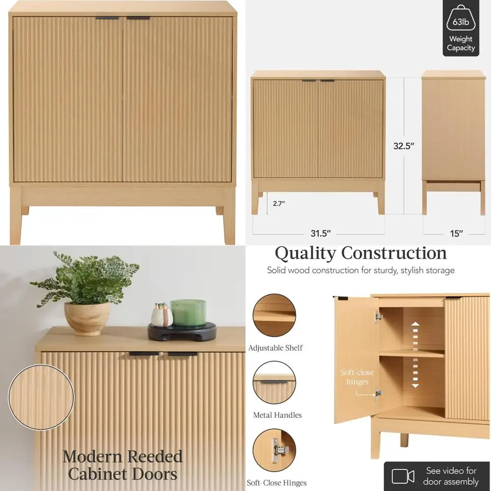 Modern 2-Door Storage Cabinet Buffet Sideboard Media Cupboard Entryway Bookcase Accent Table