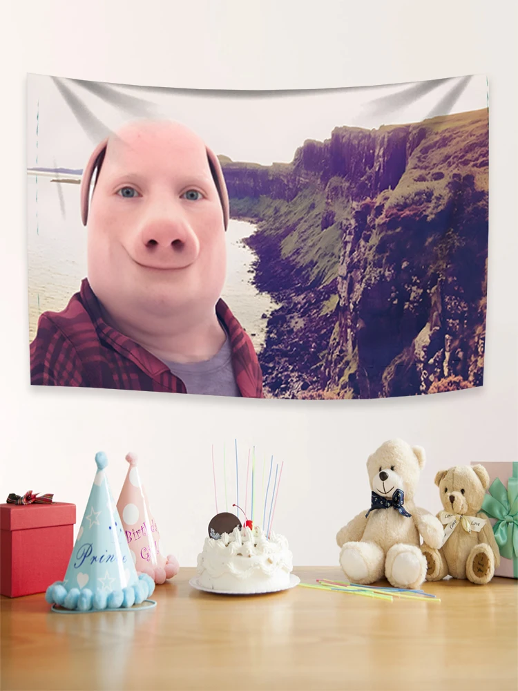 90X150CM John Pork Smiling Throw Flag Wall Hanging Tapestry Room Decor Double Penetration for Room Decor Dormitory Decor