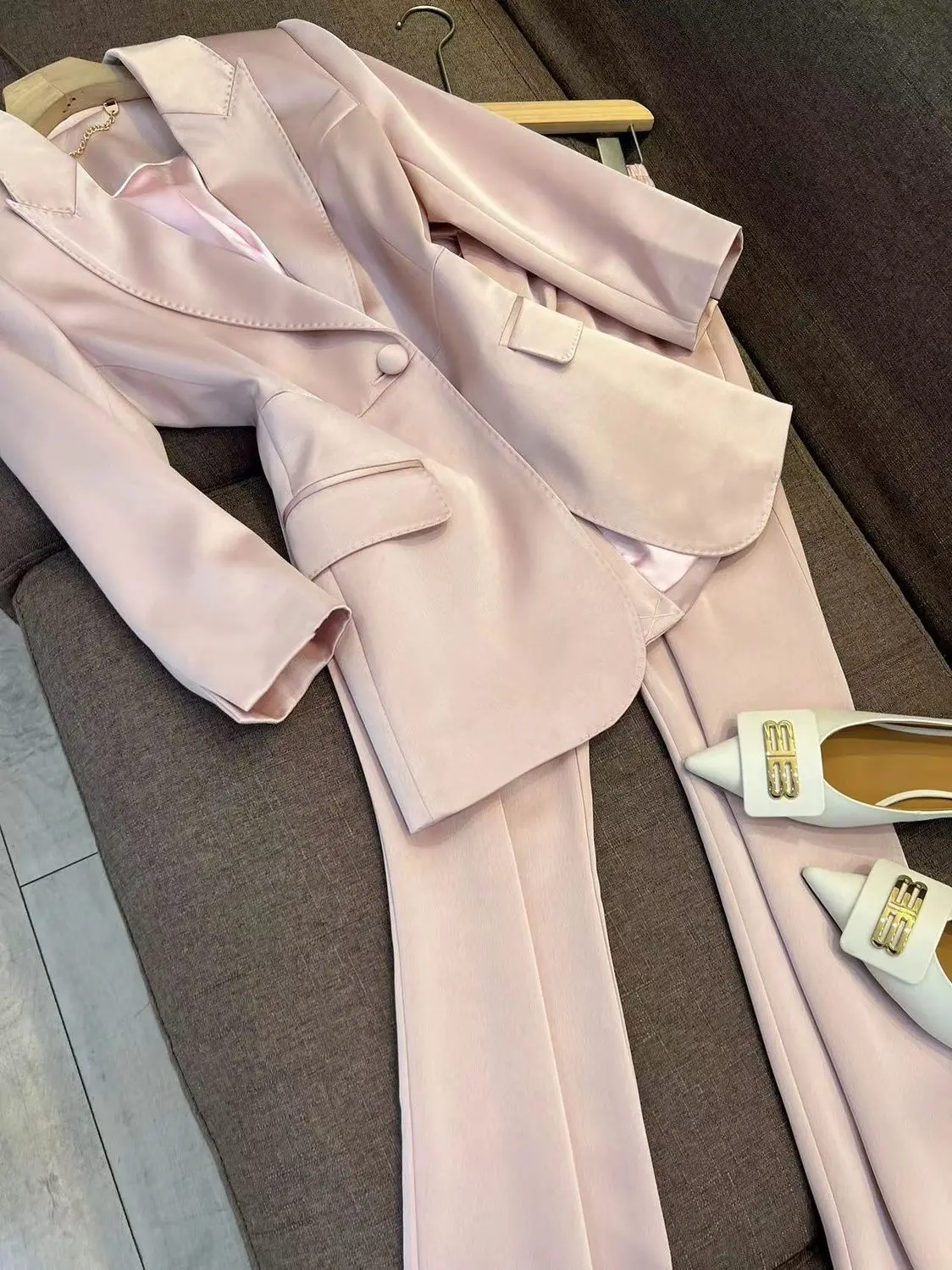 Women Official Prom Pant Suits Female Elegant Blazer Jacket Coat Tops And Trousers Two Pieces Sets New Matching Outfits Traf