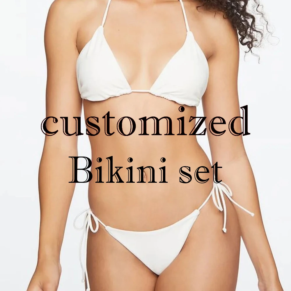 custom ladies bikini suits and swimming trunks custom photo logo fashion sexy comfortable beach vacation surfing swimwear summer