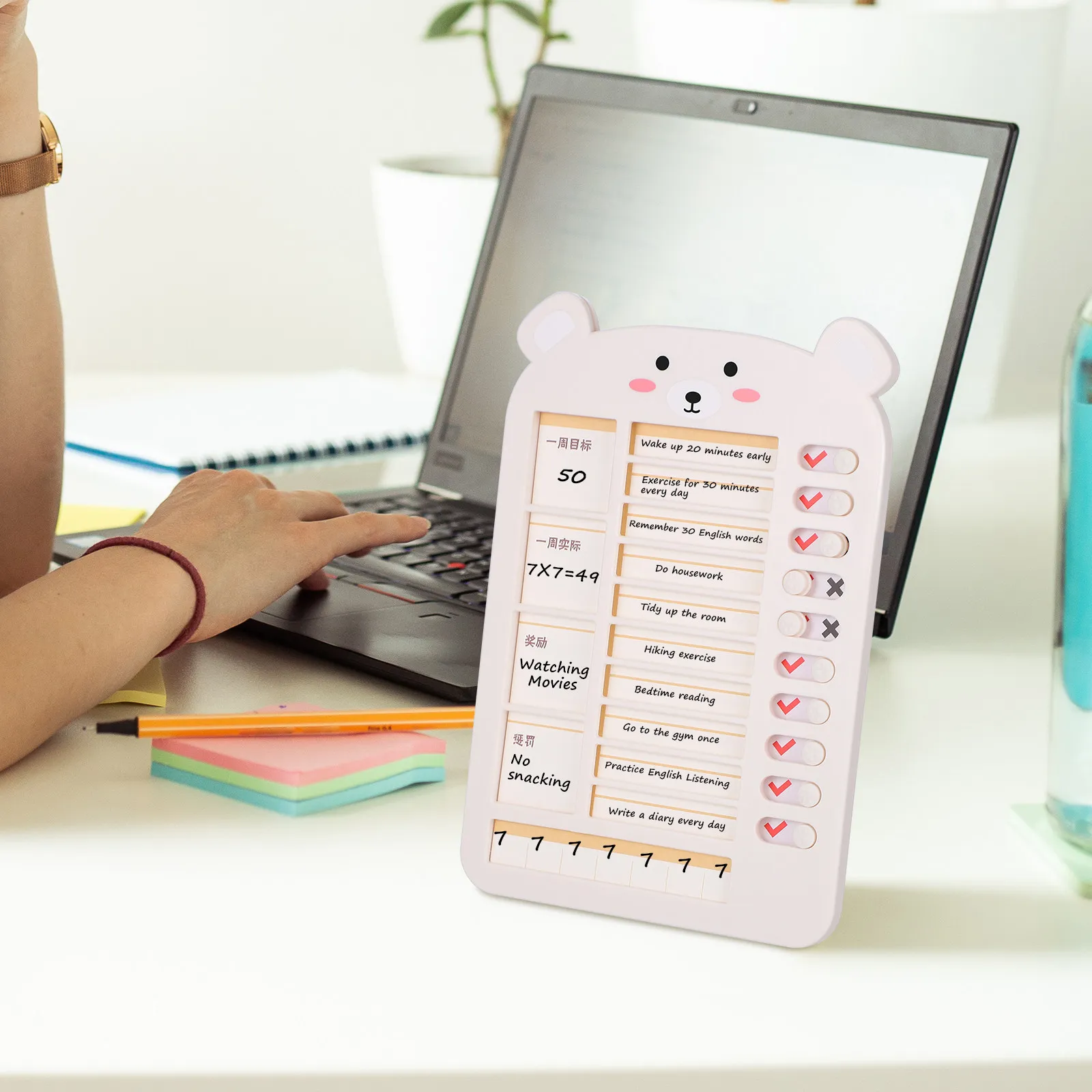 

Premium Weekly Planner Notepad with Notes Page Daily Task Planner Checklist Board Reminder Notepad for Teachers Seniors Home