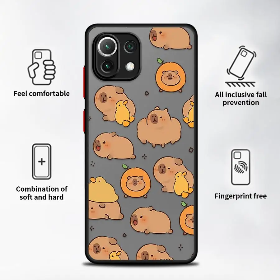 حافظة لهاتف Xiaomi Mi 12T 11T 14 13 Pro 12x 10T 13 11 Lite غطاء خلفي لطيف كابيبارا مضحك