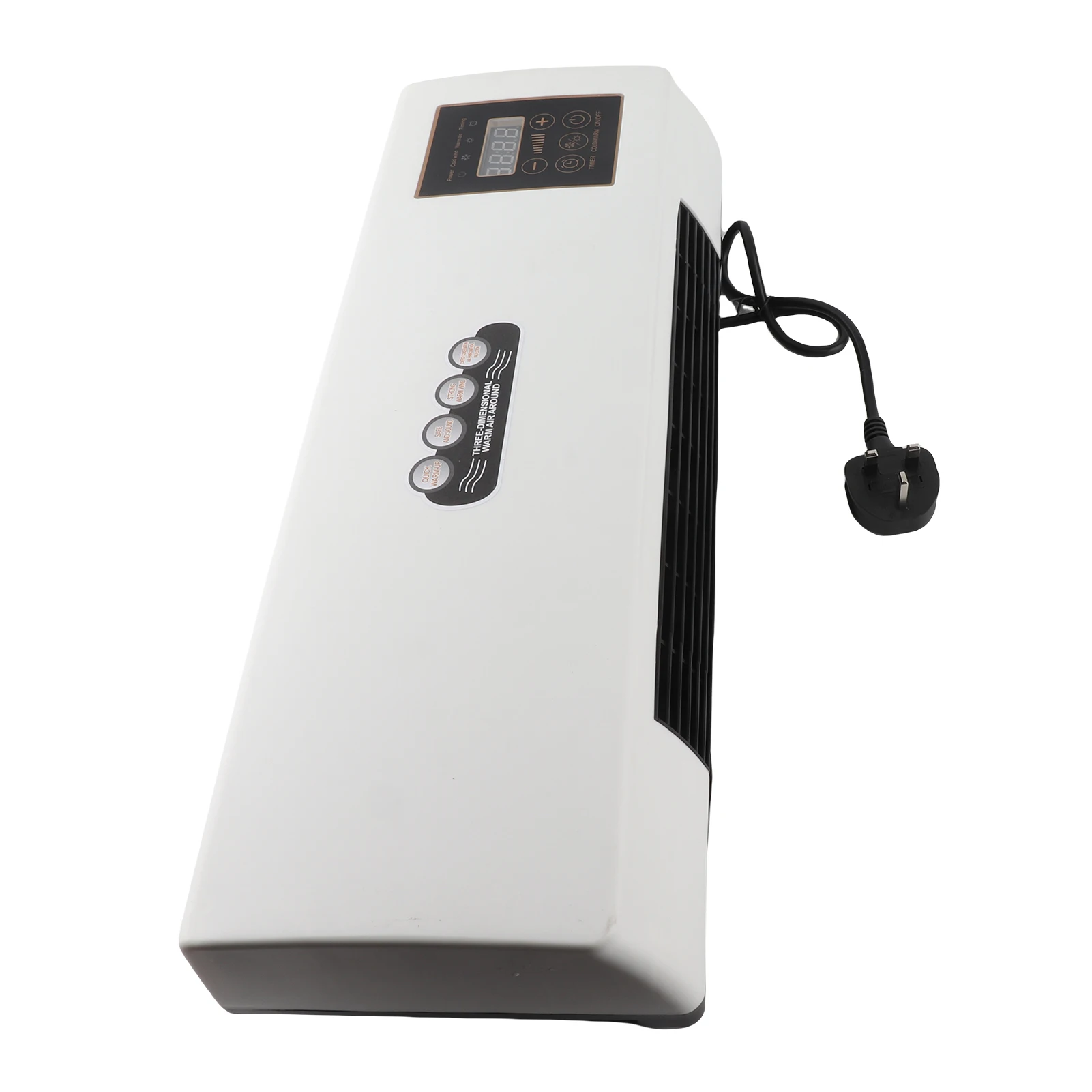 2 in 1 Digital Heater Fan Combo Timing with Remote Heating Nature Wind Wall Mounted Space Heater for Home Office Dormitory