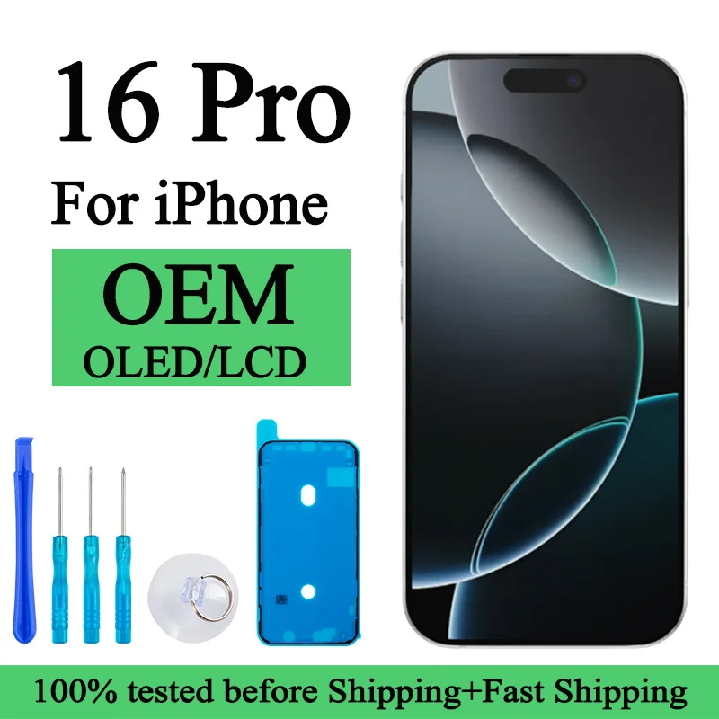 100% Tested Premium Display For IPhone 16 Pro LCD Touch Screen Replacement Parts 16 Pro With 3D Touch A3293 A3083 A3292 A3294
