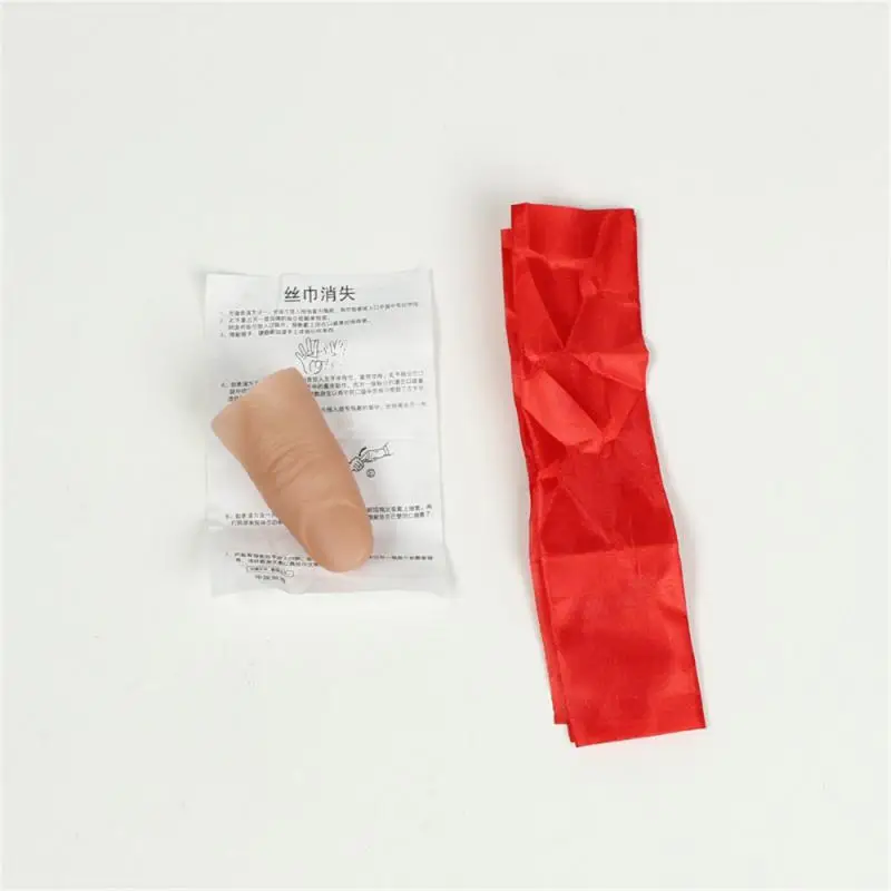 1~10PCS Plastic Thumb Tip Fingers with Red Silk for Close Up Vanishing Appearing Tricks Props