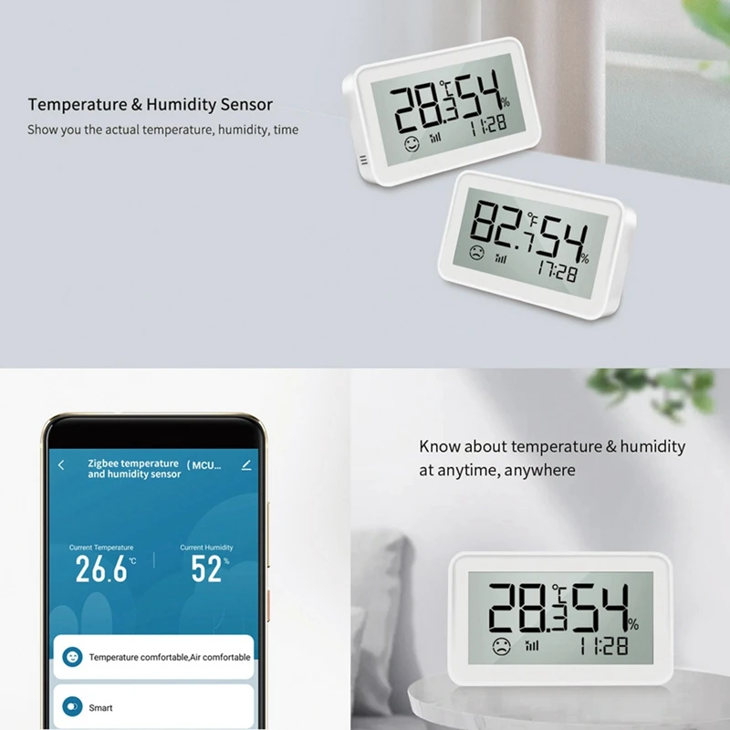 Zigbee Graffiti termometer, pengukur suhu Sensor pintar dalam ruangan rumah multifungsi nyaman tahan lama