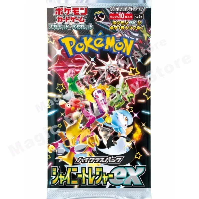 

Карты с покемонами, оригинальная коллекция PTCG, мультяшный обмен Sv4a Flash Treasure Ex, японский усилитель, золотая коробка, гетерохромная вспышка