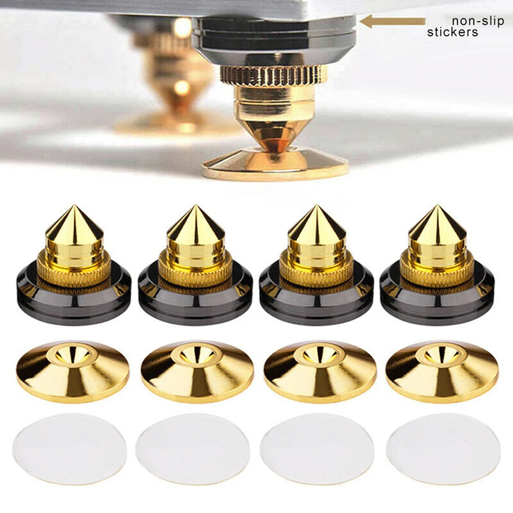 4 Sets Gouden Speaker Spikes Subwoofer Cd Audio Versterker Draaitafel Isolatiestand Voeten Luidsprekerbox Nagels Kegel