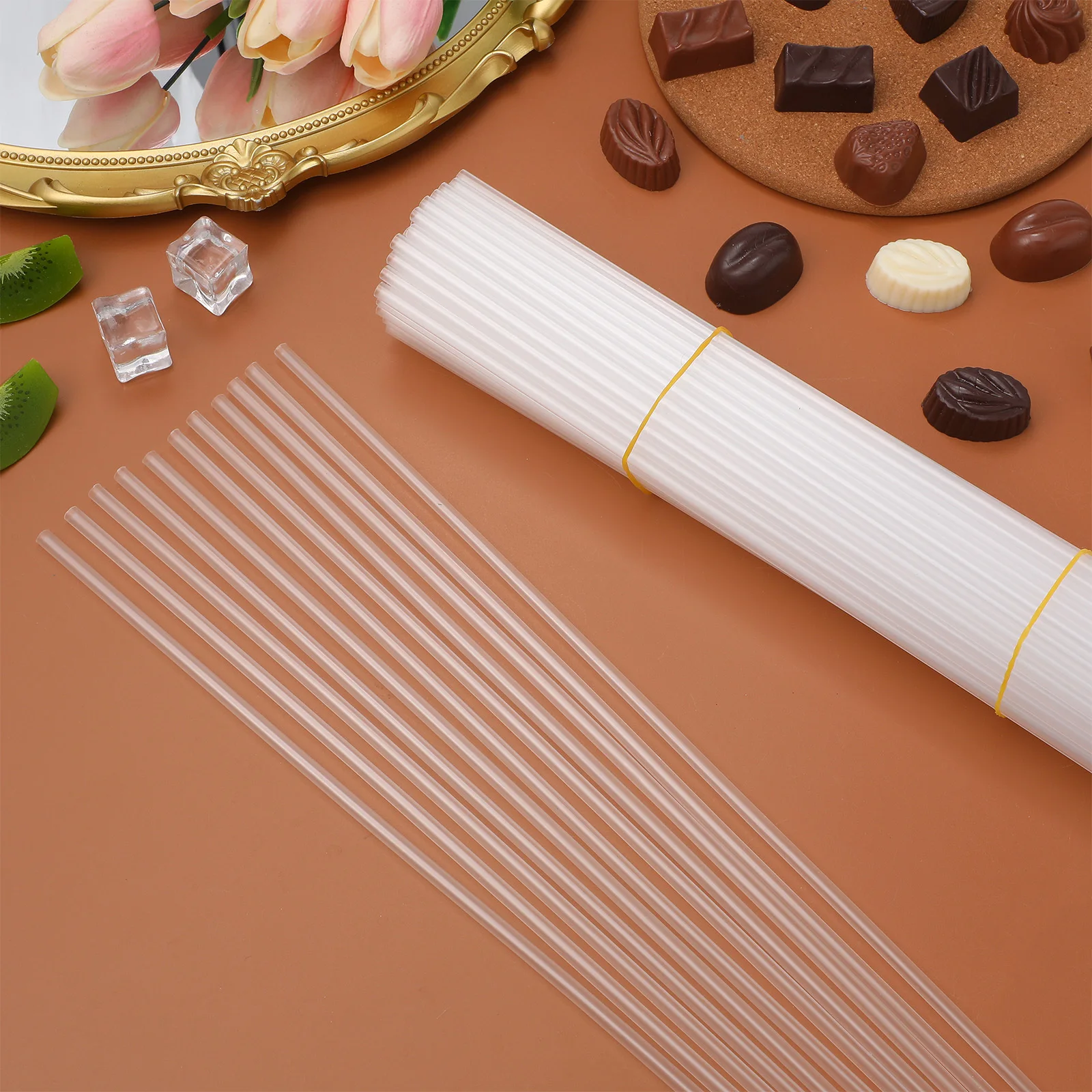 

100Pcs Chocolate Holder Sticks High Quality Candy and Truffle Wrapper Practical Decorative Candy Making Sucker Sticks for Events