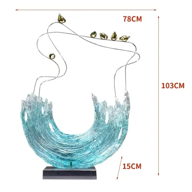 

Modern creative home living room entrance ornaments transparent resin spray sculpture hotel model room decorative art