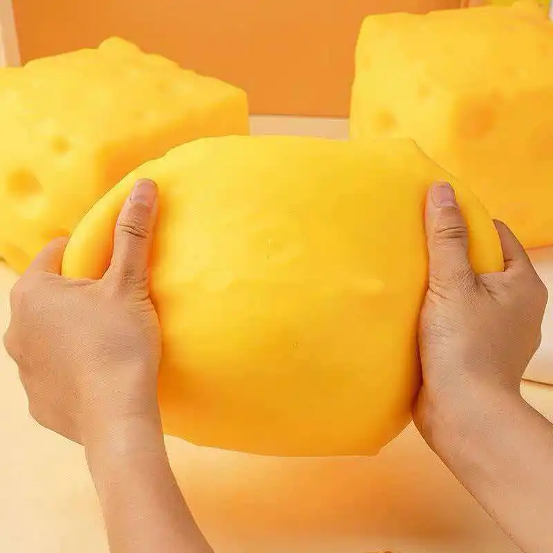 5/7/11CM Giant Cheese Squeeze Toy Extra Large Size Cheese Squishy Fidget Toys Slow Rebound Shapeable Venting Ball Adults Gifts