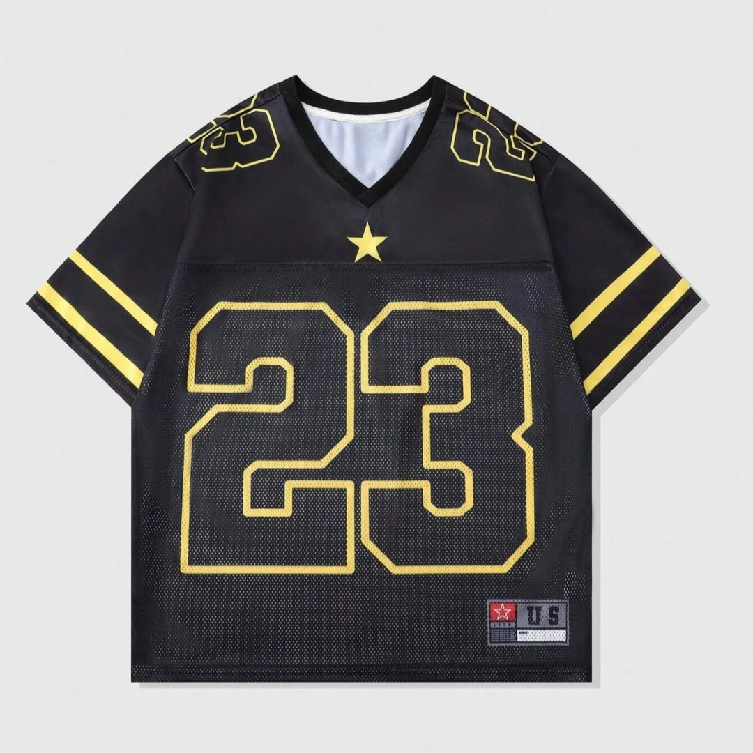 Neues heißes Damen- und Kinder-Sommer-Y2K-Mode-Freizeitshirt, Street-Retro-Hip-Hop-23-Shirt, V-Ausschnitt, locker, atmungsaktiv, schnell trocknendes T-Shirt – Detail 13