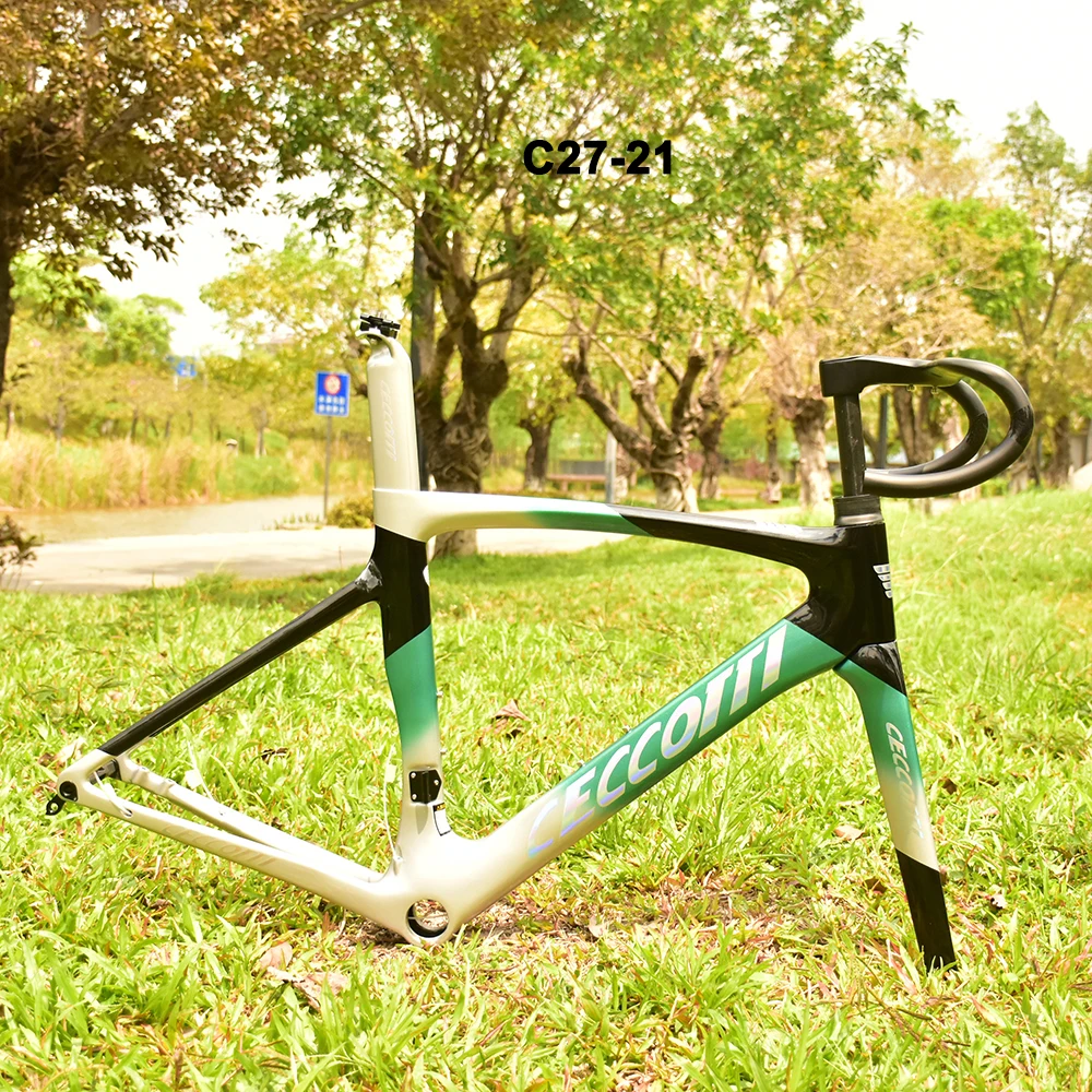 CECCOTTI-Carbon Road Bicycle Frame, Disc Brake, Max 700 x 30C, Full Internal Cable, 49-58cm, Bike Frames, 2024