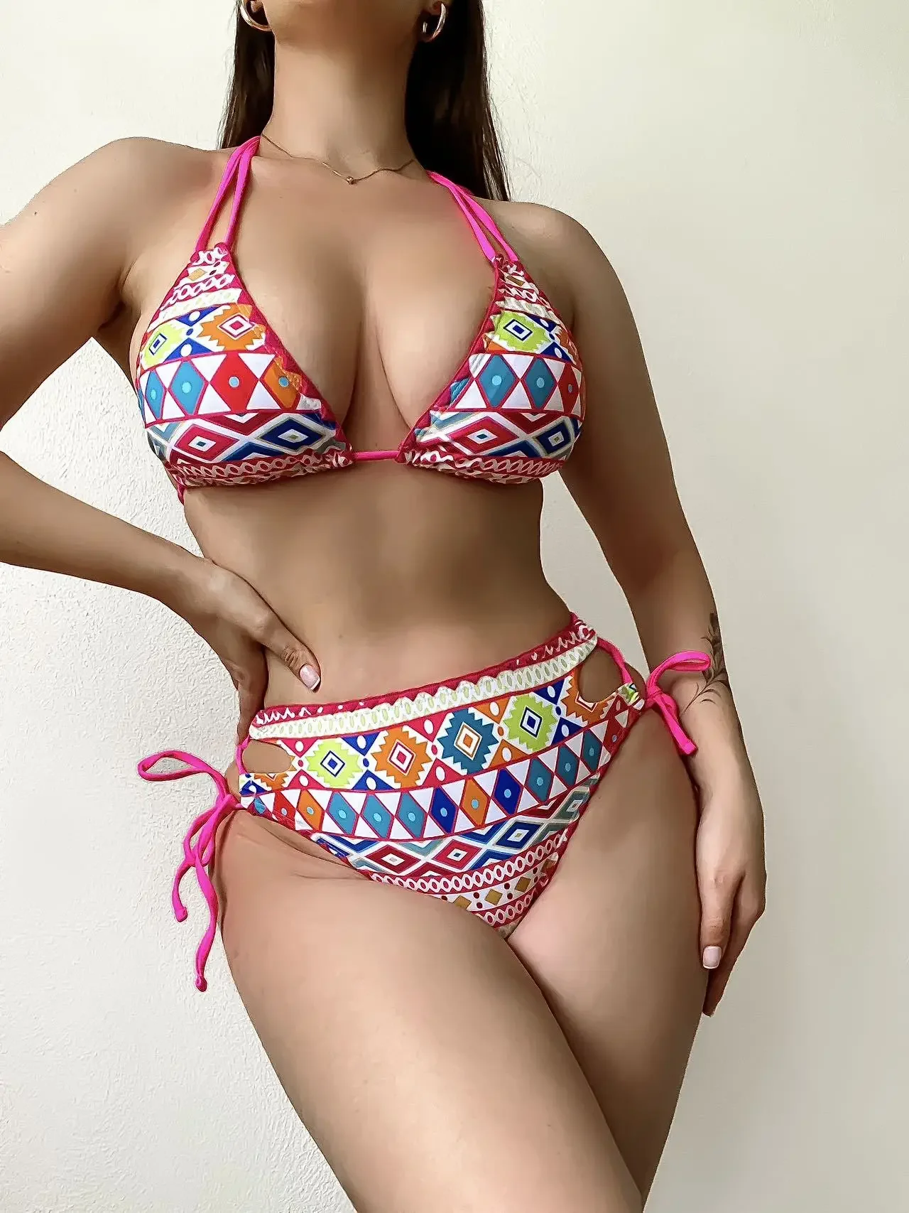 

Women's Swimming Two Piece Sexy Swimsuit Beach Wear Bohemian Bikini Mujer