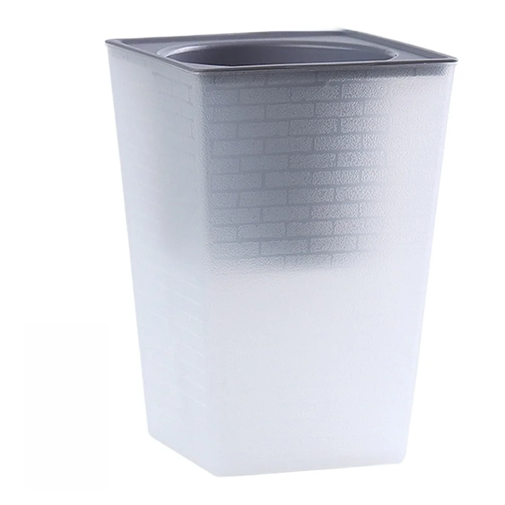 Indoor Plant Reservoir Brick Pattern Pot White Self Watering Flower Pot Matte Finish Texture Plastic Construction