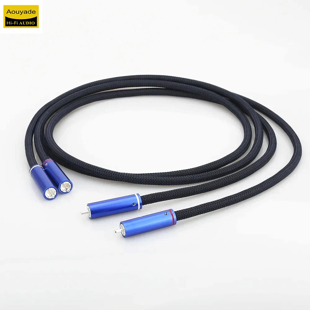 Aouyade HIFI AR1901 RCA Cable RCA Male to RCA Male plug HiFi System Subwoofer Converter Adapter with Diameter 8mm