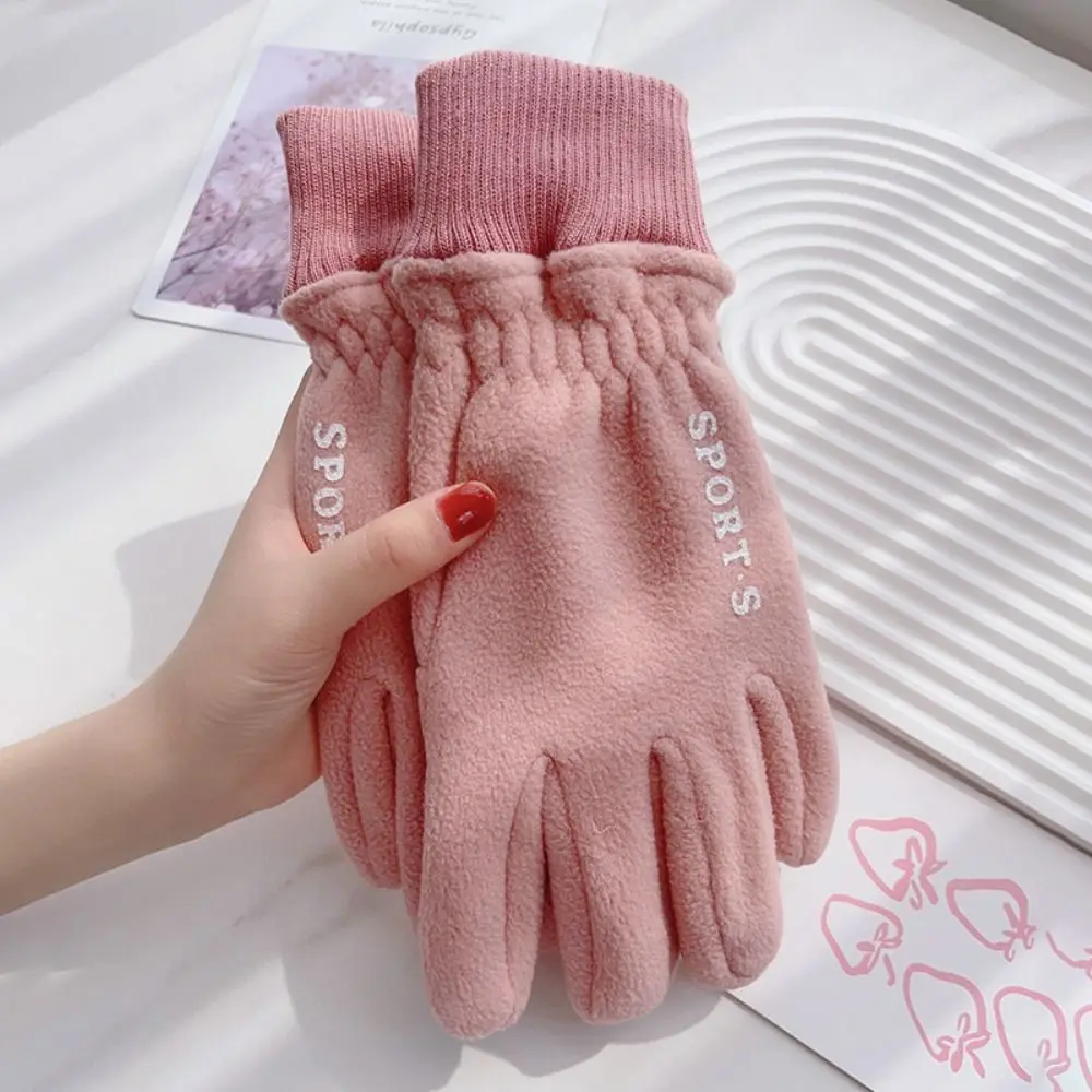 Polar Fleece Winter Gloves Wear-resistant Touchable Screen Driving Mittens Cold Proof Windproof Full Finger Gloves Women Men